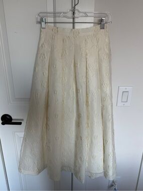 Hunter Bell Women's Cream Floral Jacquard A-Line Skirt